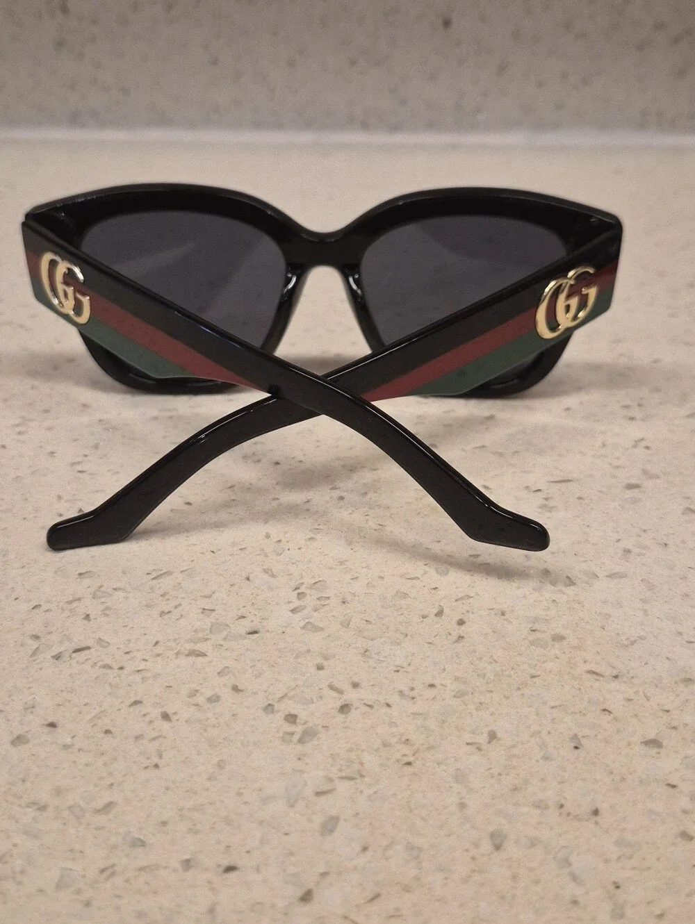 Gucci Black Oversized Square Sunglasses with Dark Grey Lenses